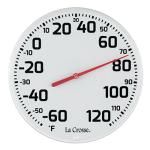 La Crosse 104-1522 8" Round Analog Dial Thermometer, White