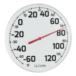 La Crosse 104-1522 8" Round Analog Dial Thermometer, White