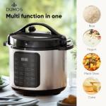 DUMOS 16-in-1 Electric Pressure Cooker 8 QT Stainless Steel Multi Cooker Electric for Pressure, Rice, Steamer, Yogurt Maker, Slow Cook, Black