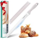 HAUSHOF Bread Knife with Sheath, 10-Inch Serrated Bread Knife for Homemade Bread, Premium Stainless Steel Bread Cutter with Gift Box for Mom Dad