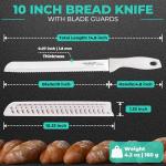 HAUSHOF Bread Knife with Sheath, 10-Inch Serrated Bread Knife for Homemade Bread, Premium Stainless Steel Bread Cutter with Gift Box for Mom Dad