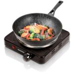 MOOESSVE Countertop Single Cast Iron Burner 1000 Watts Electric Hot Plate with Adjustable Temperature 6.1" Cooktop for Dorm, Office, Home, Camp, Compatible for All Cookwares