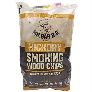Mr. Bar-B-Q Hickory Wood Smoking Chips, 100% All Natural Wood Chips for Smokers, Works with Smoker, Gas, Electric Grill, Smoky & Fruity Flavor for Picnics, Grilling, Smoker, BBQ & Camping (1.8 Lb Bag)