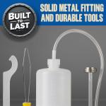 Kegerator Cleaning Kit with 1 LB Beer Line Cleaner Made in USA – 30+ Uses, Complete Keg Cleaning Kit with Metal Coupler, Squeeze Bottle, Wrench, Detailed Instructions, Storage Bag & Beer Tap Brush