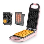 AROMA® Swap & Flip Waffle Maker with Removable Plates: 3-in-1 Panini Press, Mini Donut Maker, and Waffle Iron