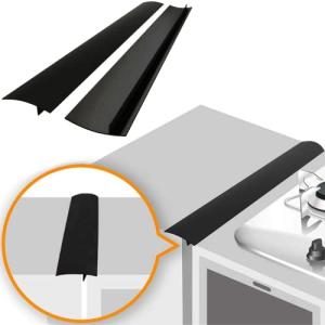 Silicone Stove Gap Covers - 2 Pack, Black
