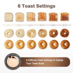 Mecity Toaster 2 Slice Stainless Steel Body Timer, Bagel/Defrost/Reheat/Cancel Functions,Warming Rack, Removable Tray, 6 Browning Settings, Extra Wide Slots, Bread Toaster, 120V 800W Grey