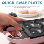AROMA® Swap & Flip Waffle Maker with Removable Plates: 3-in-1 Panini Press, Mini Donut Maker, and Waffle Iron