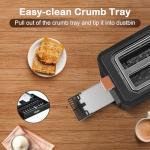 Mecity Toaster 2 Slice Stainless Steel Body Timer, Bagel/Defrost/Reheat/Cancel Functions,Warming Rack, Removable Tray, 6 Browning Settings, Extra Wide Slots, Bread Toaster, 120V 800W Grey