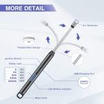 2 PCS Candle Lighter, Electric Lighter Arc Windproof Flameless with 360° Flexible Neck & LED Power Display, Lighters for Candle for BBQ, Grill, Camping, Fireplace, Stove