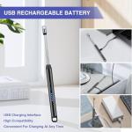 2 PCS Candle Lighter, Electric Lighter Arc Windproof Flameless with 360° Flexible Neck & LED Power Display, Lighters for Candle for BBQ, Grill, Camping, Fireplace, Stove