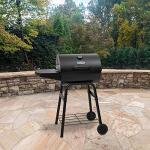 Char-Griller® King-Griller Gambler Charcoal Grill and Smoker with Damper Smoke Control, Cast Iron Grates, and Side Shelf, 315 Cooking Square Inches in Black, Model E1416