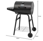 Char-Griller® King-Griller Gambler Charcoal Grill and Smoker with Damper Smoke Control, Cast Iron Grates, and Side Shelf, 315 Cooking Square Inches in Black, Model E1416