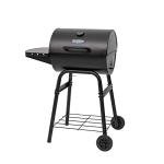 Char-Griller® King-Griller Gambler Charcoal Grill and Smoker with Damper Smoke Control, Cast Iron Grates, and Side Shelf, 315 Cooking Square Inches in Black, Model E1416