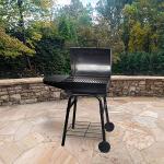 Char-Griller® King-Griller Gambler Charcoal Grill and Smoker with Damper Smoke Control, Cast Iron Grates, and Side Shelf, 315 Cooking Square Inches in Black, Model E1416