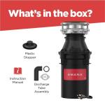 Amana A33 Kitchen Garbage Disposal with Power Cord, 1/3 HP Motor Continuous Feed Food Waste Disposer, A33 W/C
