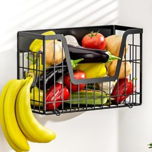 YIWANFW Magnetic Shelf for Fridge, Fruit Potato and Onion Storage Bins, Magnetic Spice Rack Shelves for Side of Refrigerator, Fruit Basket Magnetic Fridge Shelf Kitchen Pantry Storage Organizer