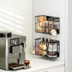 YIWANFW Magnetic Shelf for Fridge, Fruit Potato and Onion Storage Bins, Magnetic Spice Rack Shelves for Side of Refrigerator, Fruit Basket Magnetic Fridge Shelf Kitchen Pantry Storage Organizer