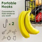 YIWANFW Magnetic Shelf for Fridge, Fruit Potato and Onion Storage Bins, Magnetic Spice Rack Shelves for Side of Refrigerator, Fruit Basket Magnetic Fridge Shelf Kitchen Pantry Storage Organizer