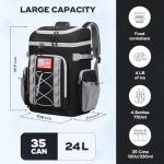 Maelstrom Backpack Cooler,Soft Lightweight Leakproof Cooler Backpack,35 Can Insulated Cooler Bag,Keeps 35 Cans Hot/Cold for Up to 16 Hours,Waterproof Lunch Bag for Men Women-Black