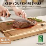 Acacia Wood Cutting Board for Kitchen, Non-Toxic Cutting Board Set of 3, Chopping Boards with Deep Juice Groove for Meat, Cheese & Vegetables - Durable & Double sided with serving Compartments