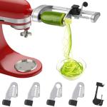 Bestand Spiralizer Attachment (5 Blades) Compatible with KitchenAid Stand Mixer, Comes with Peel, Core and Slice, Vegetable Slicer (Not KitchenAid Brand Spiralizer)