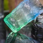 TOSSOW Drinking Glasses Set of 2,Mixed Drink Glassware Sets Glacier Pattern Colorful Glass Water Cups for Wine, Beer, Juice, Mojito and Cocktail(12 oz)