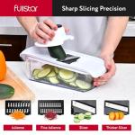 Fullstar Mandoline Slicer for Kitchen - Vegetable Chopper, Onion Potato Food Veggie Fruit Slicer and Cutter with Container, Kitchen Gadgets & Accessories, Home Essentials (All-in-1, White/Black)