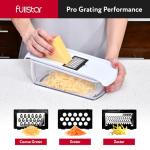 Fullstar Mandoline Slicer for Kitchen - Vegetable Chopper, Onion Potato Food Veggie Fruit Slicer and Cutter with Container, Kitchen Gadgets & Accessories, Home Essentials (All-in-1, White/Black)