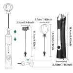 Rechargeable Milk Frother Handheld For Coffee,3 Speeds Frother Wand With Stand, Batidora De Mano Electrica,Coffee Frother With 2 Heads,Drink Mixer Electric Handheld,Kitchen Essentials (White 1)