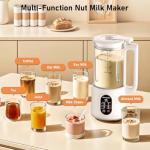 Encyclpo 40oz Nut Milk Maker - Automatic Soy Milk Maker with Spin Clean Brush & Nut Milk Bag - Homemade Almond, Oat, Coconut, Soy Milk - Auto Clean, Boil Water, Delay Start, Keep Warm