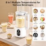 Encyclpo 40oz Nut Milk Maker - Automatic Soy Milk Maker with Spin Clean Brush & Nut Milk Bag - Homemade Almond, Oat, Coconut, Soy Milk - Auto Clean, Boil Water, Delay Start, Keep Warm