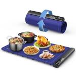 Warming Mat for Food,Warming Trays with 4 Temperature Levels 10 Seconds Heating Tech，Silicone Electric Warmer for Parties Buffet,Dining and Hosting