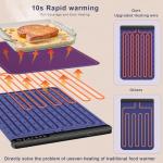 Warming Mat for Food,Warming Trays with 4 Temperature Levels 10 Seconds Heating Tech，Silicone Electric Warmer for Parties Buffet,Dining and Hosting