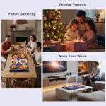 Warming Mat for Food,Warming Trays with 4 Temperature Levels 10 Seconds Heating Tech，Silicone Electric Warmer for Parties Buffet,Dining and Hosting