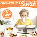 JoyMech Yogurt Maker Machine with Two 1-Quart Containers for Larger Batches, Oatmeal, Pudding, or Jello, Food-Grade Martial, One-touch Control, Homemade Yogurt