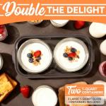 JoyMech Yogurt Maker Machine with Two 1-Quart Containers for Larger Batches, Oatmeal, Pudding, or Jello, Food-Grade Martial, One-touch Control, Homemade Yogurt