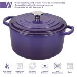 VORRINGARD Enameled Cast Iron Dutch Oven Pot with Lid, for Sourdough Bread Baking, Round Dutch Ovens, 4.5 Quart, Purple
