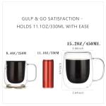 ymoxyi double wall glass coffee mugs 15.2oz glass mugs with handles cappuccino cup coffee mugs set of 4 coffee cups