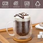 ymoxyi double wall glass coffee mugs 15.2oz glass mugs with handles cappuccino cup coffee mugs set of 4 coffee cups