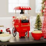 COSTWAY Retro Hot Air Popcorn Maker 1200W, Oil-Free & Fat-Free, Makes 12 Cups, Countertop Popcorn Machine with Kernel Measuring Cup for Home Party, Movie Night