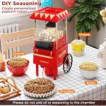 COSTWAY Retro Hot Air Popcorn Maker 1200W, Oil-Free & Fat-Free, Makes 12 Cups, Countertop Popcorn Machine with Kernel Measuring Cup for Home Party, Movie Night
