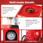 COSTWAY Retro Hot Air Popcorn Maker 1200W, Oil-Free & Fat-Free, Makes 12 Cups, Countertop Popcorn Machine with Kernel Measuring Cup for Home Party, Movie Night
