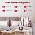 ThermoPro TP157 Hygrometer Indoor Thermometer for Home, Room Thermometer Humidity Meter with Accurate Temperature Humidity Sensor for Greenhouse Baby Room Office-1 Pack