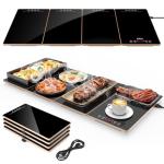 FEPPO Electric Warming Tray, 4-in-1 Food Warmers for Parties Buffet with 10 Temp Settings and Timer, 33"x15" Glass Surface Warming Mat for Food, Modular Buffet Hot Plates for Catering and Gatherings