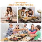 FEPPO Electric Warming Tray, 4-in-1 Food Warmers for Parties Buffet with 10 Temp Settings and Timer, 33"x15" Glass Surface Warming Mat for Food, Modular Buffet Hot Plates for Catering and Gatherings