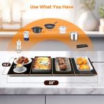 FEPPO Electric Warming Tray, 4-in-1 Food Warmers for Parties Buffet with 10 Temp Settings and Timer, 33"x15" Glass Surface Warming Mat for Food, Modular Buffet Hot Plates for Catering and Gatherings