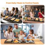 FEPPO Electric Warming Tray, 4-in-1 Food Warmers for Parties Buffet with 10 Temp Settings and Timer, 33"x15" Glass Surface Warming Mat for Food, Modular Buffet Hot Plates for Catering and Gatherings