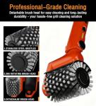 Electric Grill Brush, Safe BBQ Brush for Grill & Heavy Duty BBQ Grill Brush with Stainless Steel,Safe Grill Accessories,Stainless Grill Grate Cleaner,Charcoal Grill - Gifts for Grill Men/Dad (Red)