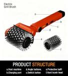 Electric Grill Brush, Safe BBQ Brush for Grill & Heavy Duty BBQ Grill Brush with Stainless Steel,Safe Grill Accessories,Stainless Grill Grate Cleaner,Charcoal Grill - Gifts for Grill Men/Dad (Red)